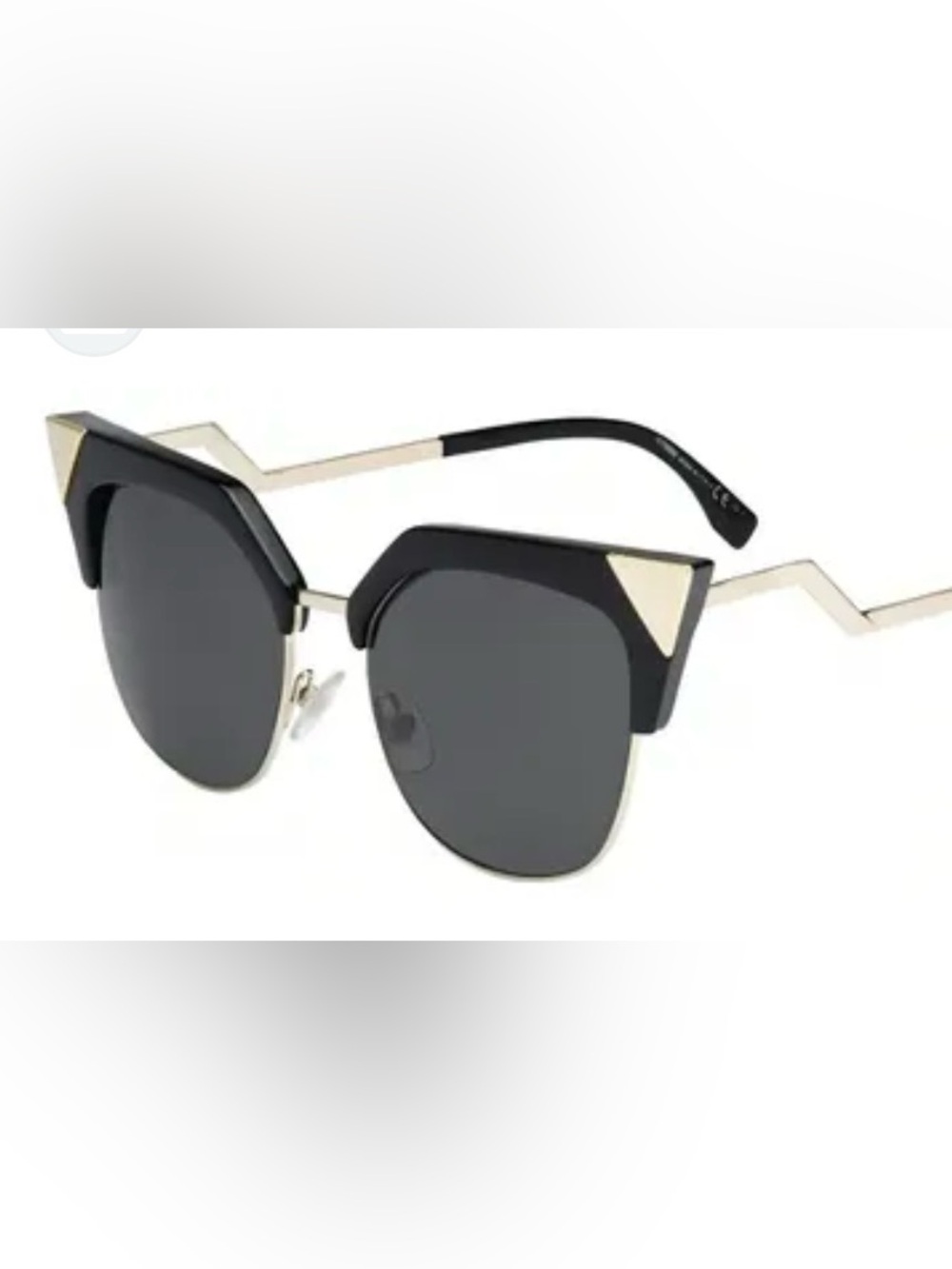 Fendi  Black and Gold Cat-Eye Sunglasses